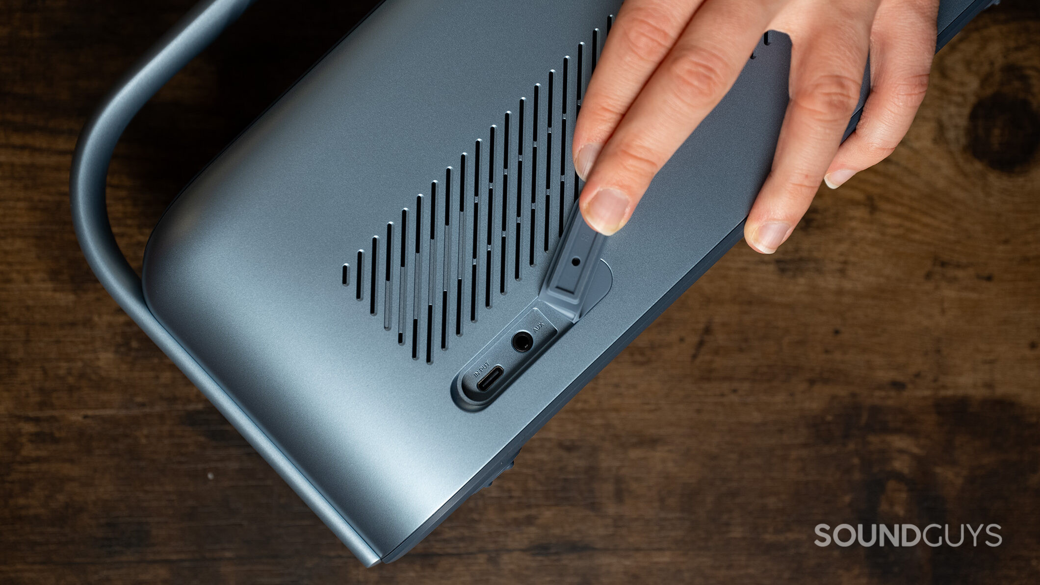 Anker Soundcore Motion X600 charging port A closeup of the USB-C and 3.5mm ports on the Anker Soundcore Motion X600.