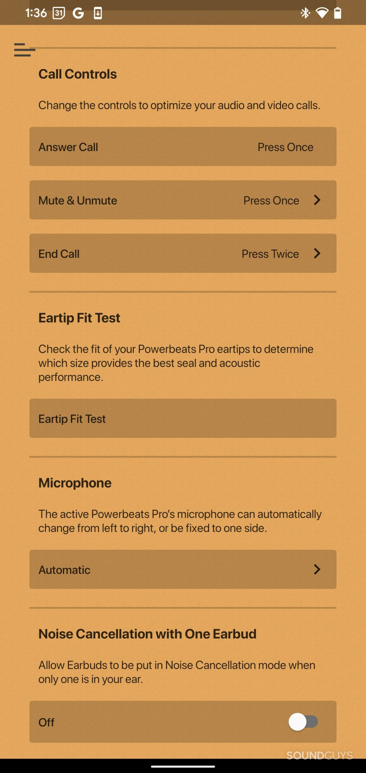 Powerbeats Pro 2 settings in the Beats app.