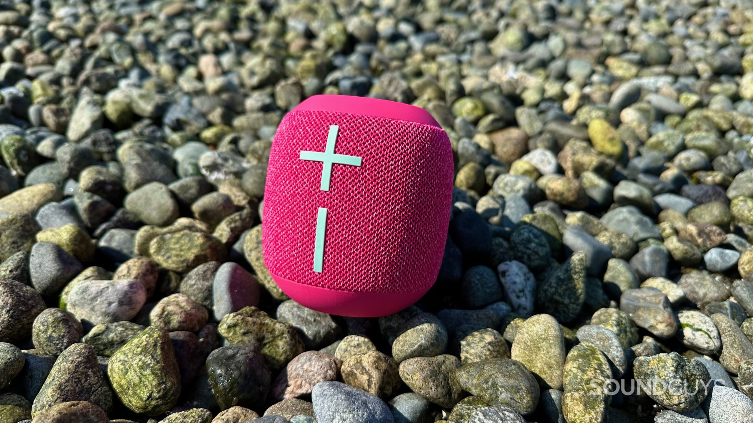 UE Wonderboom beach An Ultimate Ears Wonderboom 4 on some rocks at the beach.